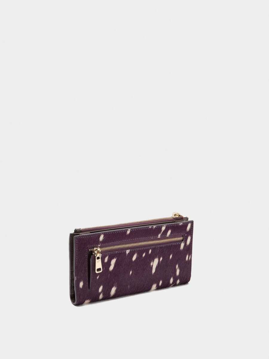 Cartera De Piel Estampado Animal violeta