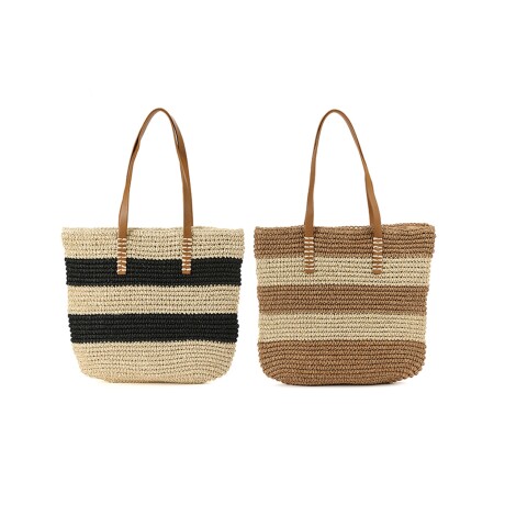 Bolso playero Canva Gold tejido Negro