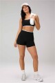 Shorts Seamless Scrunch Short 4" Mujer Black/Classic White