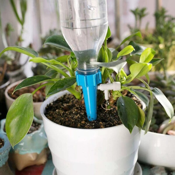 Riego Automatico Goteo Tapa Botella Macetas Plantas X100 Color Variante Azul