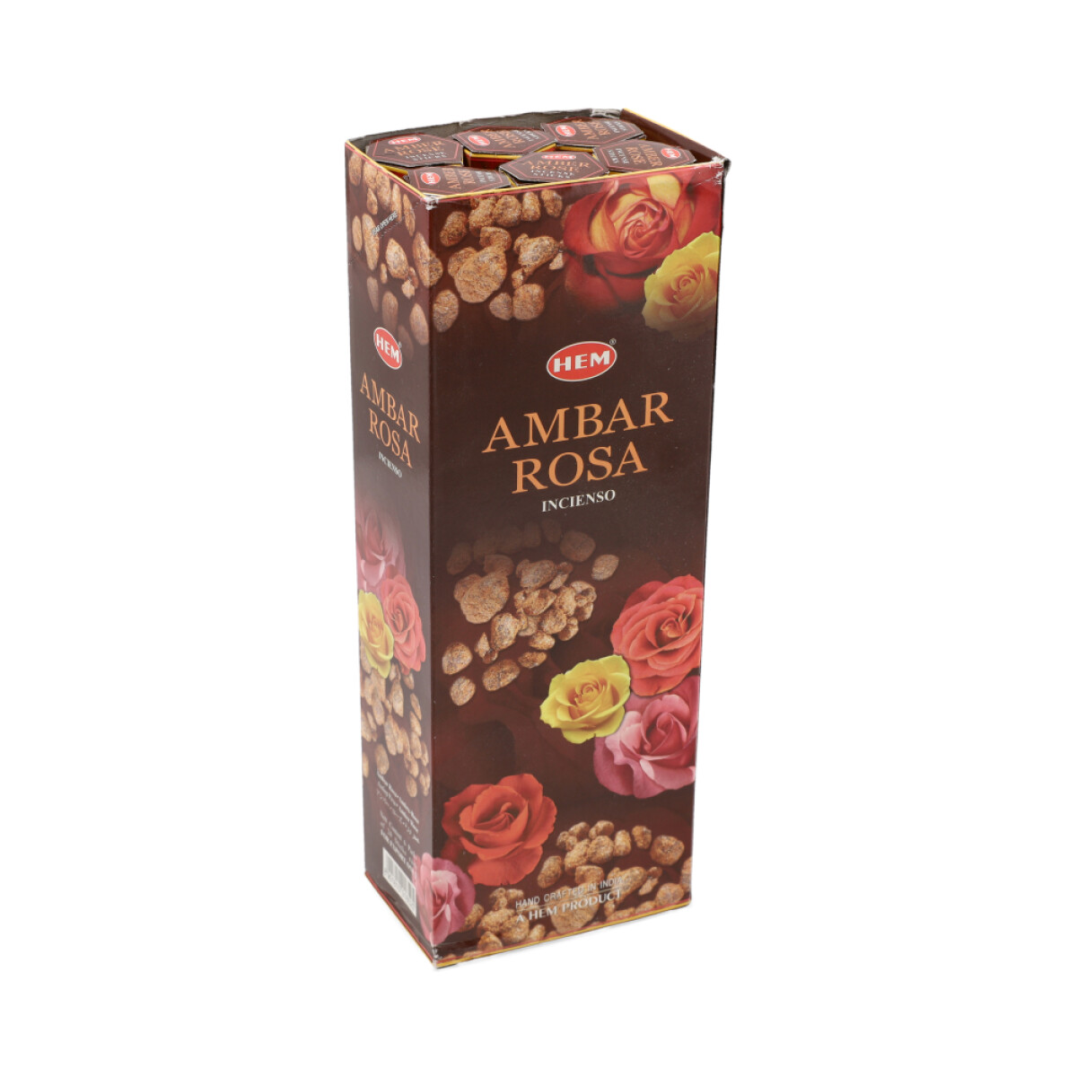 INCIENSO HEM CAJA HEXAGONAL X6 - ámbar Rosa 