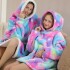 Manta Buzo Canguro Polar Con Capucha Corderito Infantil Color Variante Arcoiris