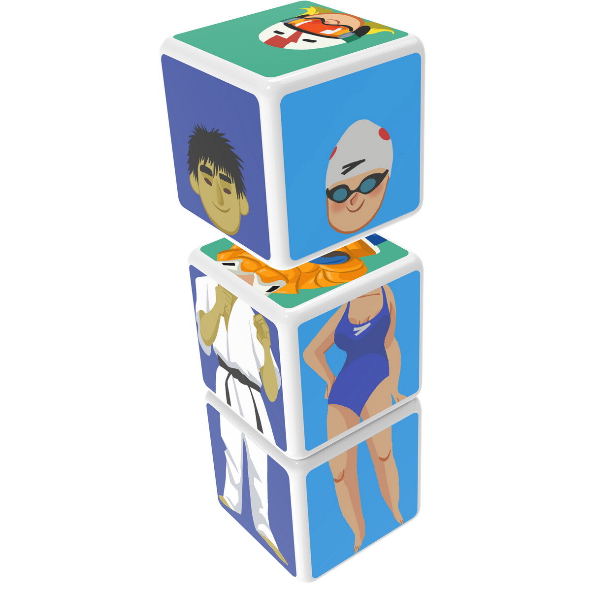 Puzzle cubos magnéticos 3 piezas - deportes 