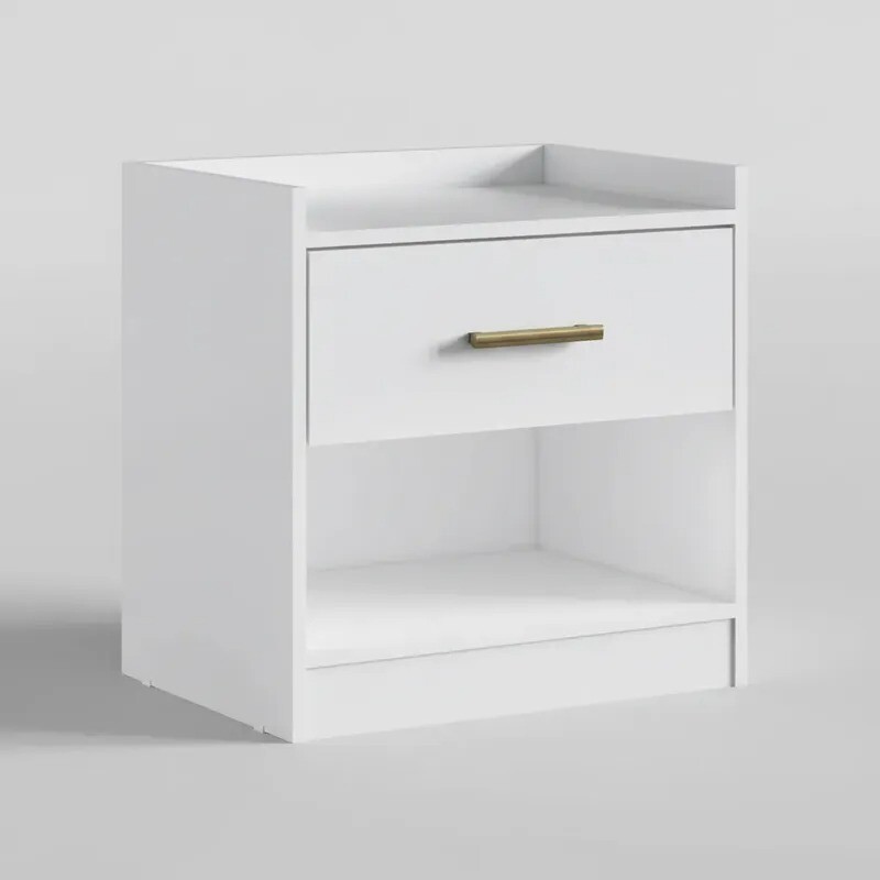 MESA DE LUZ CON 1 CAJON - COLOR BLANCA MESA DE LUZ CON 1 CAJON - COLOR BLANCA