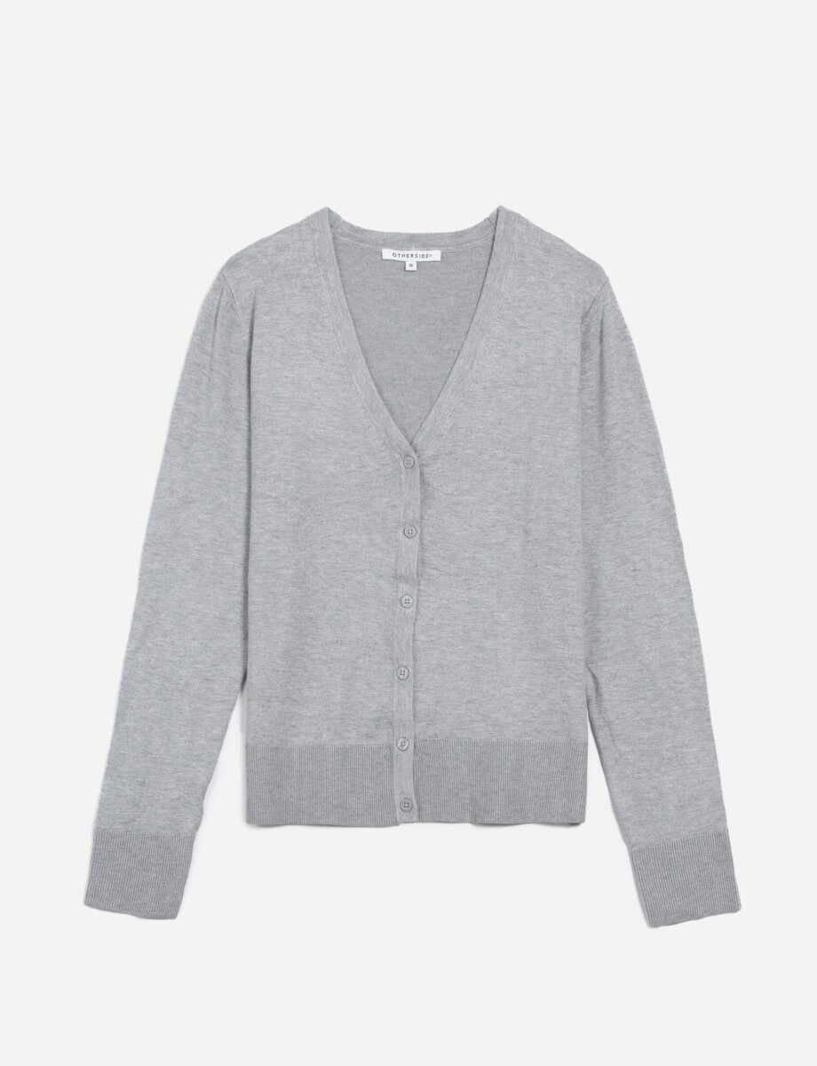 Cardigan escote en V - Gris 