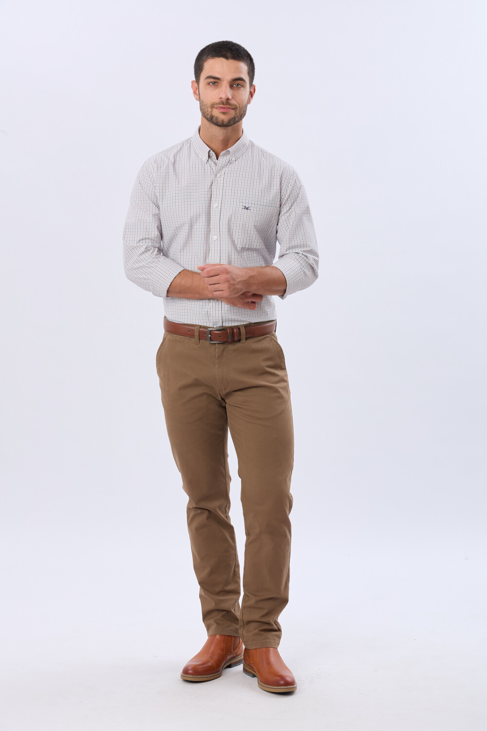 PANTALÓN SPANDEX SLIM FIT Marron
