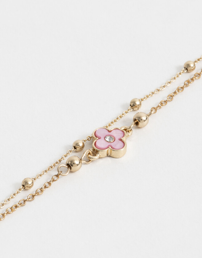 Pulseras Flexibles Con flores Pulsera Flexible Con Dije Flor - Dorado