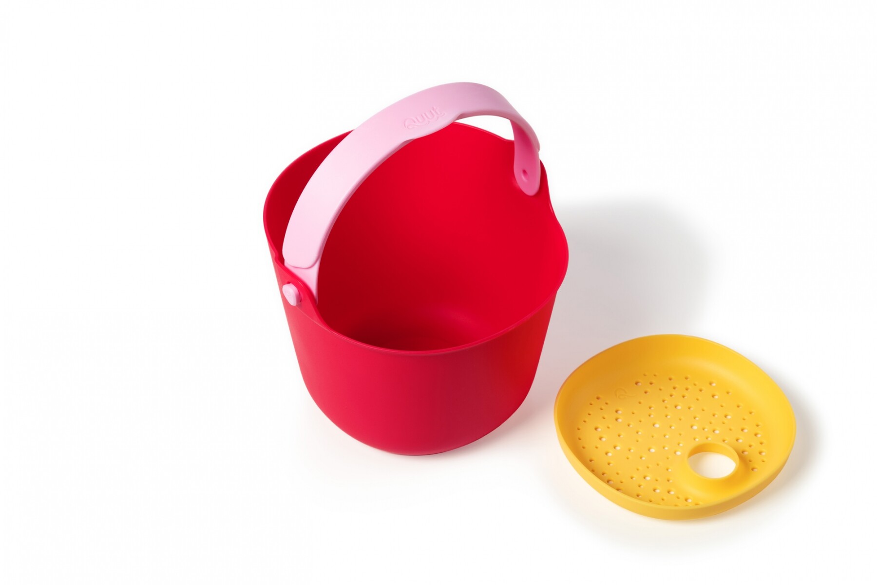 BUKI - Balde De Playa Con Colador Apilable Modelo Cherry Banana Pink 