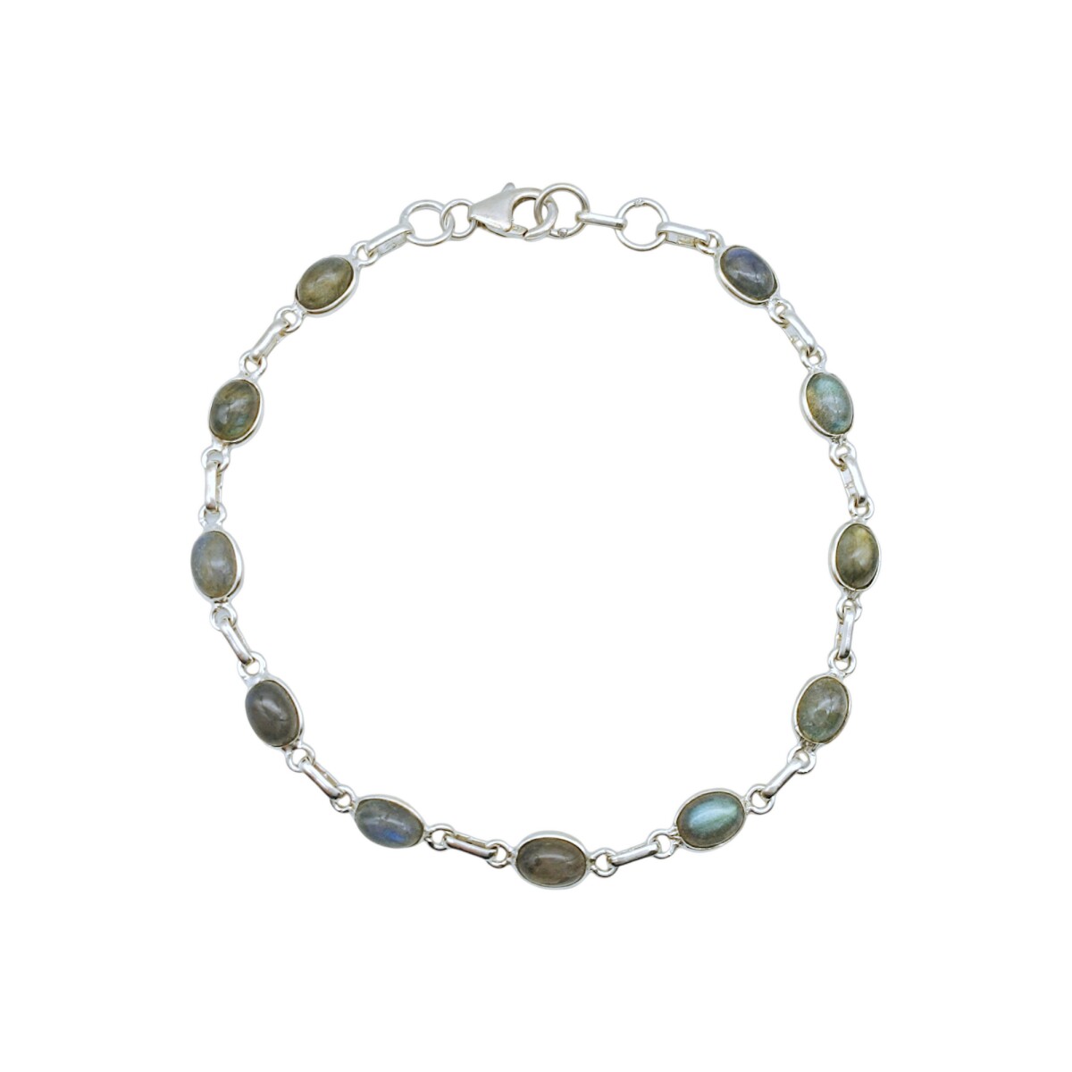 Pulsera Oval-Plata 925-Piedra Labradorita-PU3405 - conpiedra 