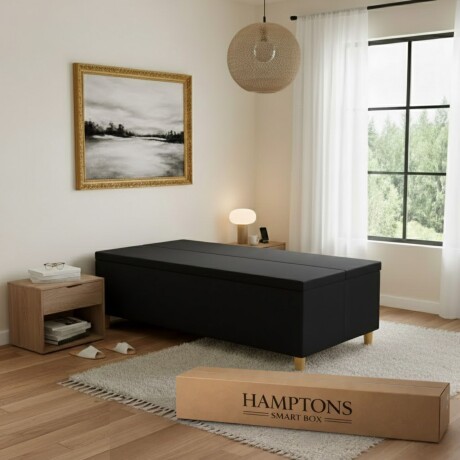Box Baúl Sommier Plaza y Media THM Smartbox Negro