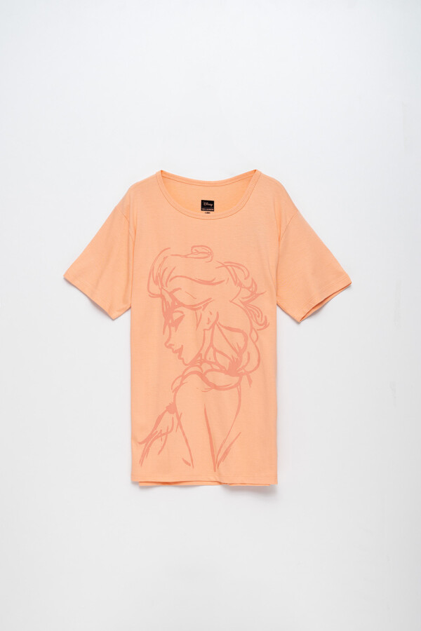 Camiseta manga corta estampada Frozen Disney- Salmón