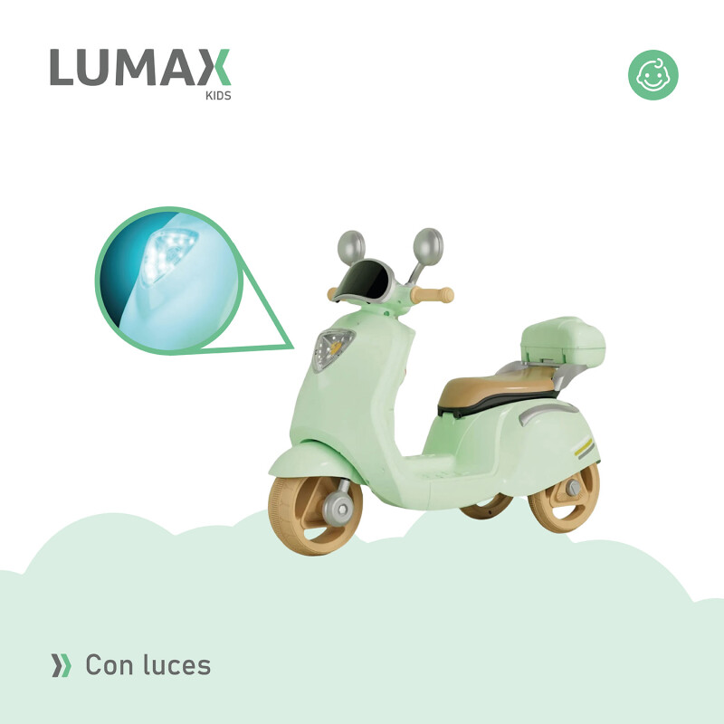 Moto Scooter a Batería Lumax Infantil Scooby Verde
