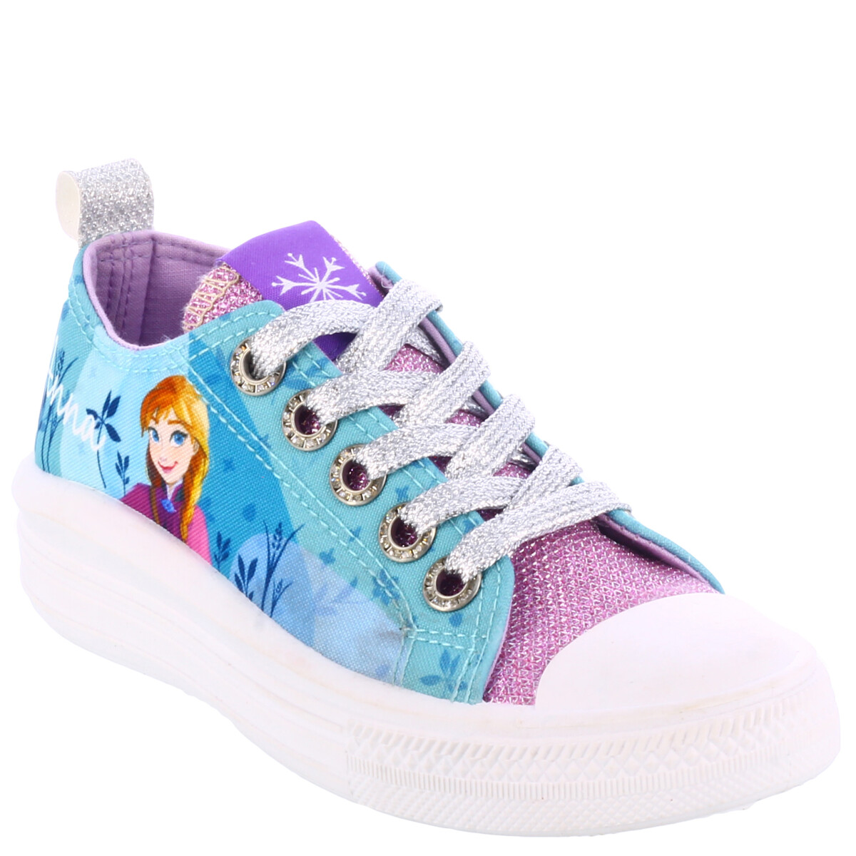 Championes Infantiles Disney Frozen Lona Plataforma - Verde Agua - Violeta 