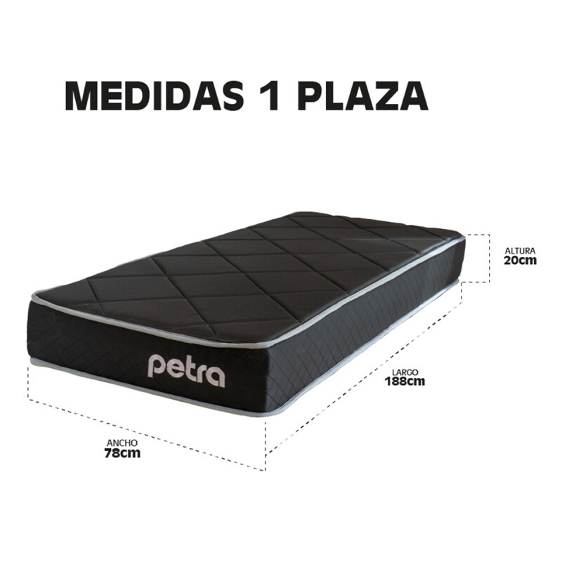 Colchón Espuma 1 Plaza Petra Ultrafirm 78x188x20cm 150kg D60 Colchón Espuma 1 Plaza Petra Ultrafirm 78x188x20cm 150kg D60