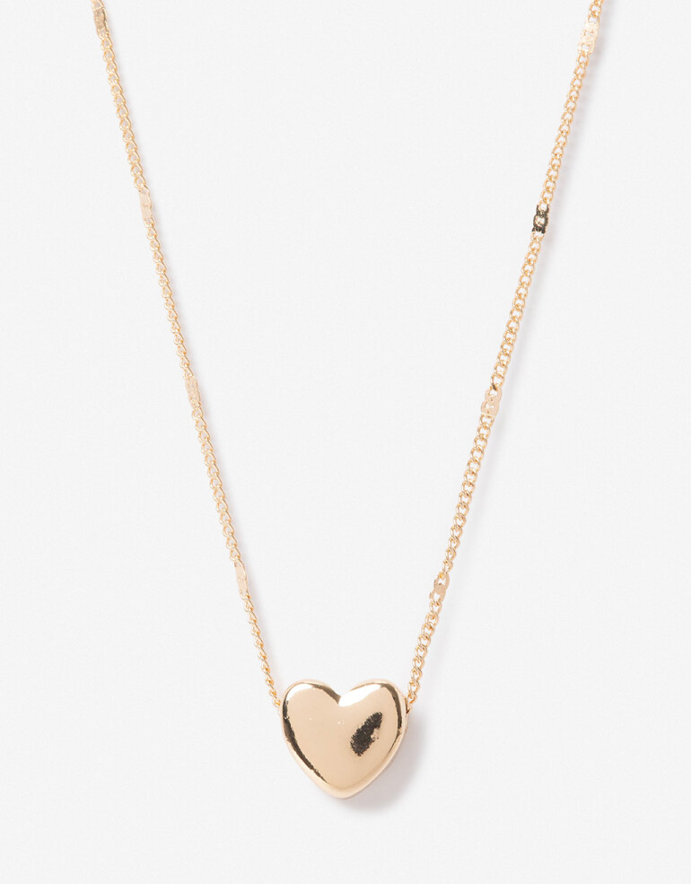 Cadena Corta con Dije Metal Cadena Con Dije Corazón - Dorado