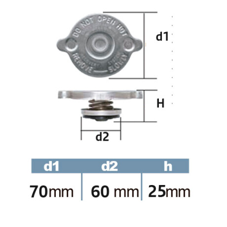 TAPON RADIADOR - BOCA B 7LBS. UNIVERSAL D=70MM - TAPON RADIADOR - BOCA B 7LBS. UNIVERSAL D=70MM -