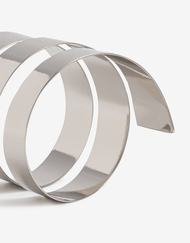 Brazaletes Metal Brazaletes, Espiral - Plateado Rodio
