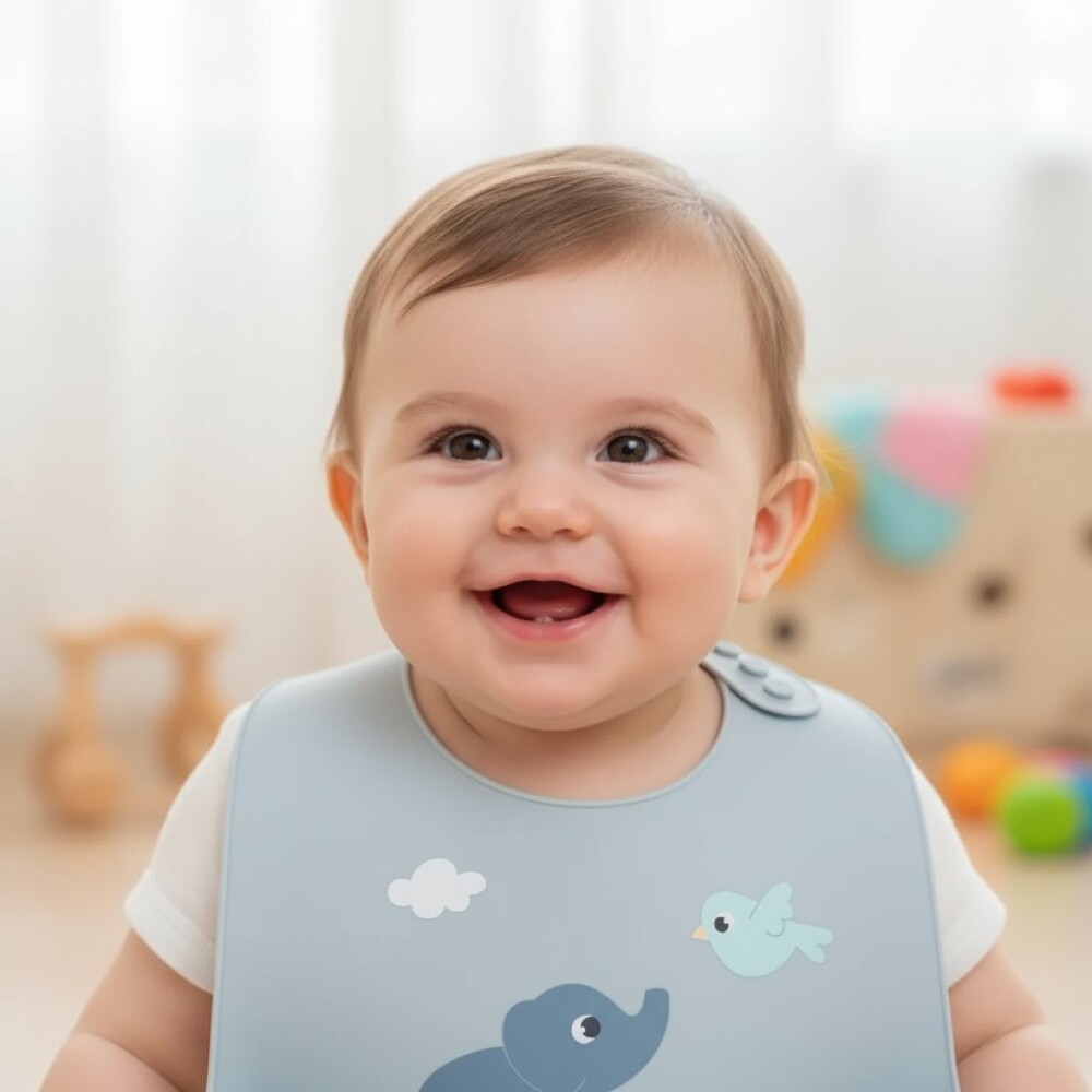 Babero silicona BUBA cloudy celeste