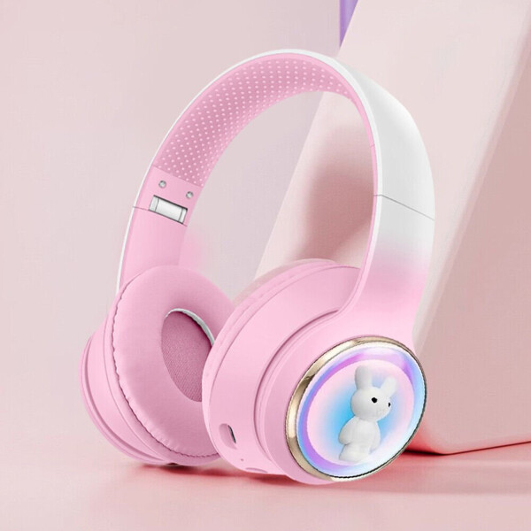 Auriculares Vincha Bluetooth Inalambricos Luces Microfono Variante Diseño Conejo