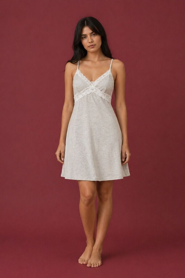Camisón Avelina [CB11] Algodón Gris Melange