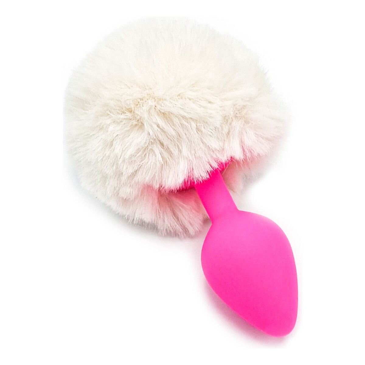 Plug Anal Pompon Conejita Consolador Estimulador Talle L - Variante Color Blanco Rosa 