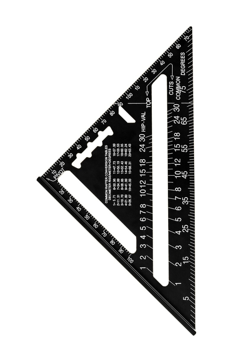 DINGQI ESCUADRA DE ALUMINIO TRIANGULAR C/REGLA 7 PULGADAS 