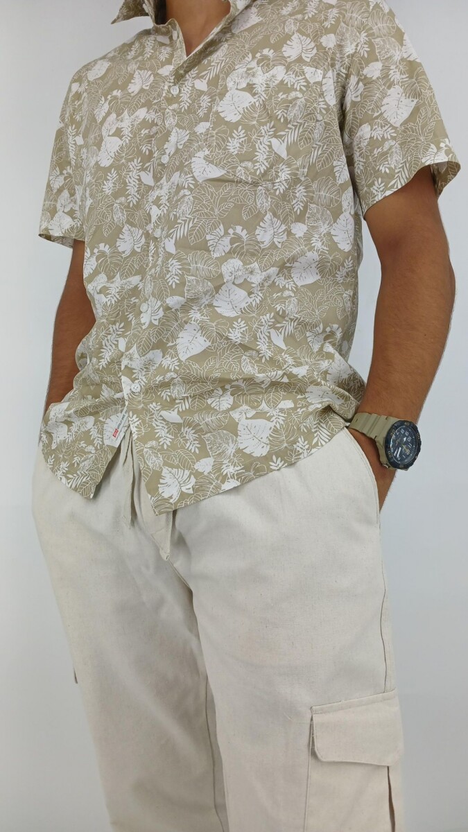 CAMISA OXX HAWAI - BEI FLORES 