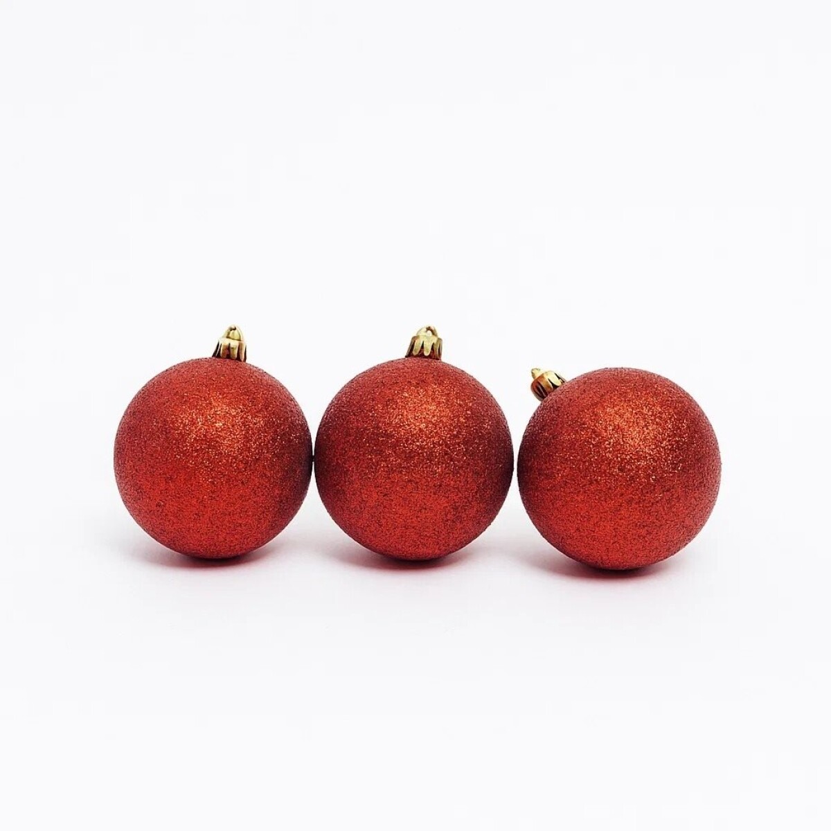 ESFERA CLEAR BEADS 8CM X 3 UNIDADES ROJO 