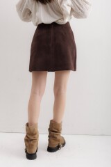 Falda Leather Marina Marron