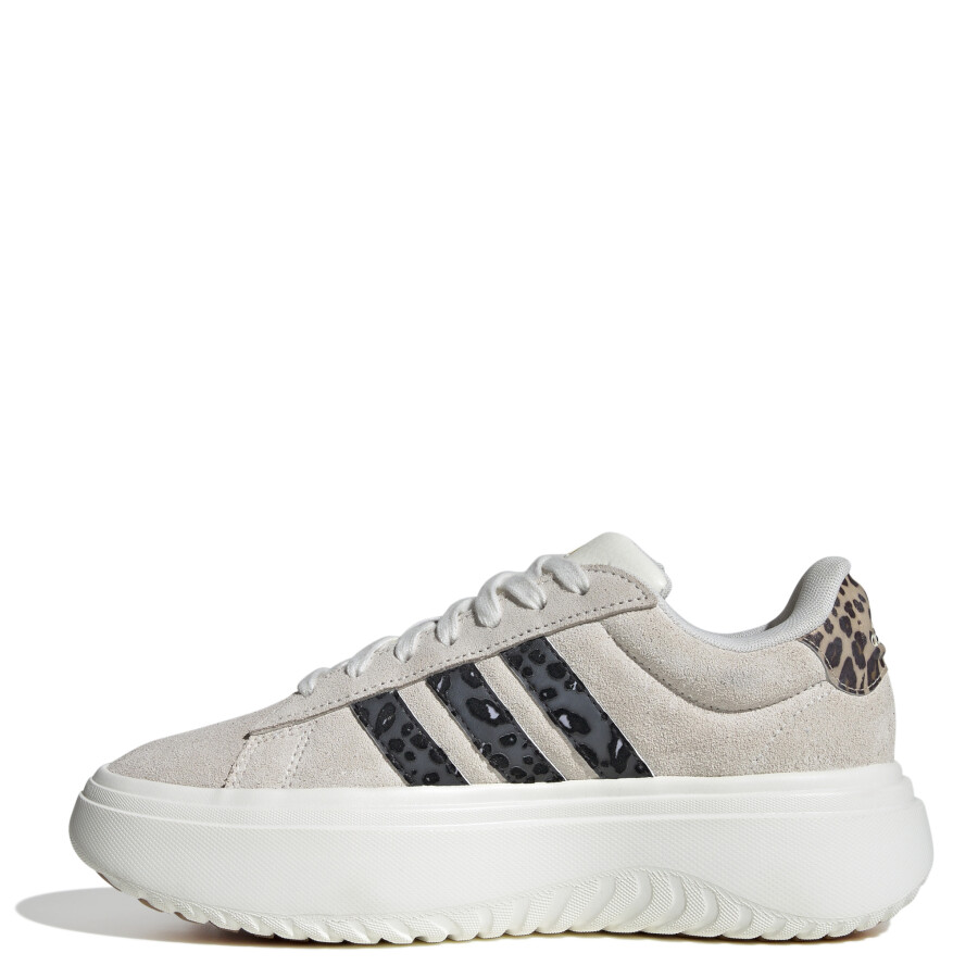 Championes de Mujer Adidas Grand Court Plataforma Gris - Blanco - Negro