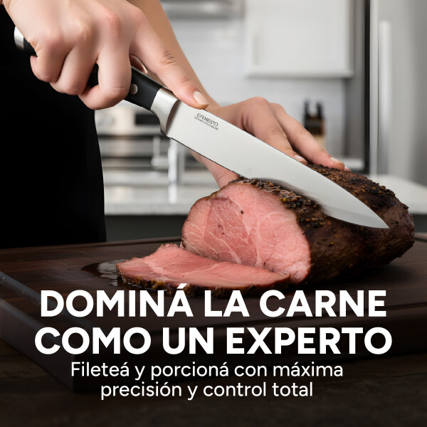 Cuchillo De Cocina Premium Carne Acero Inoxidable Resistente Color Negro