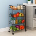 ESTANTE ORGANIZADOR FRUTERO 4 PISOS 41X23X82,5CM NEGRO