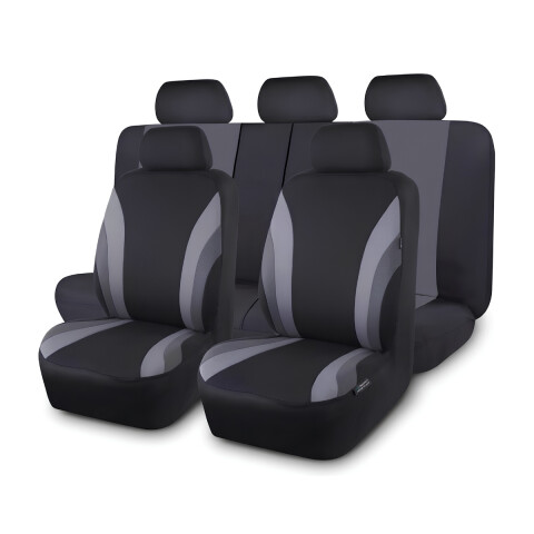 JUEGO DE FUNDAS CUBRE ASIENTO (NEGRO/GRIS) Juego De Fundas Cubre Asiento (negro/gris)