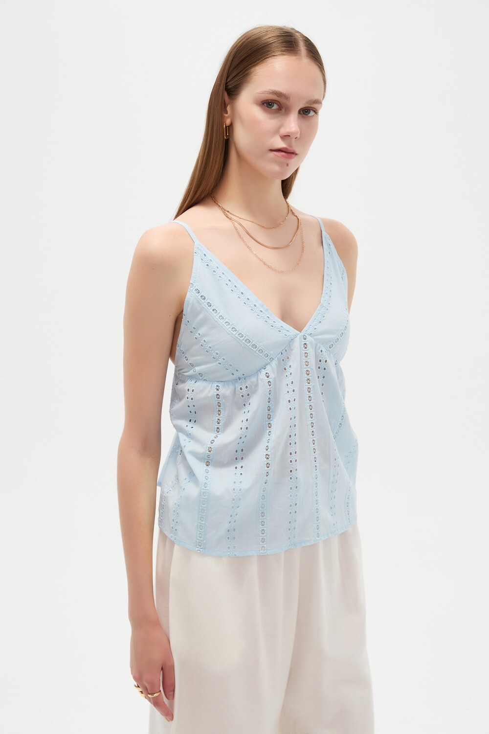 Musculosa Cusia Celeste Claro