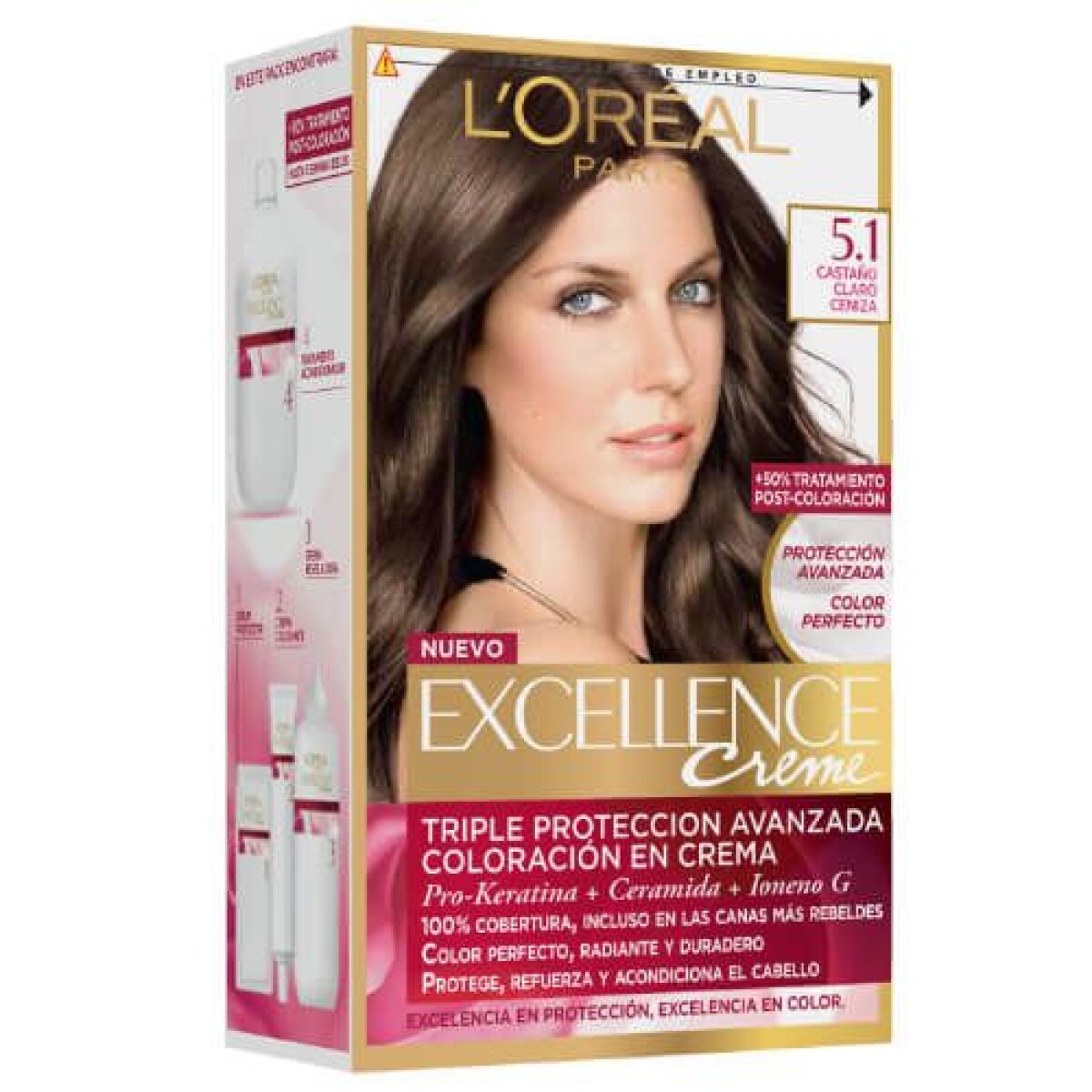 Tinta L’Oréal Excellence Nº5.1 Castaño Claro Cenizo 50ml – Coloración Precisa