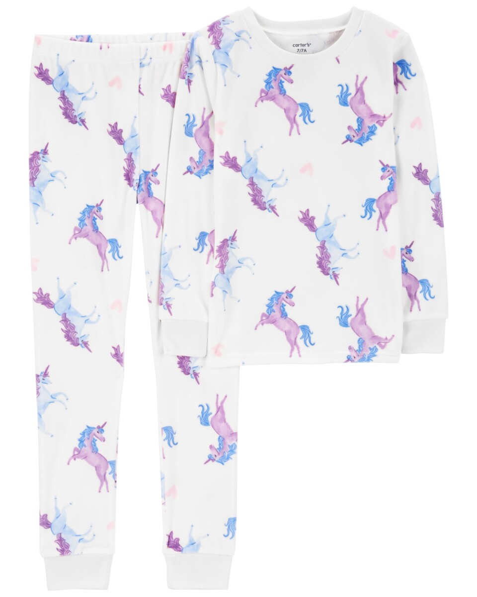 Pijama dos piezas de micropolar, diseño unicornios 