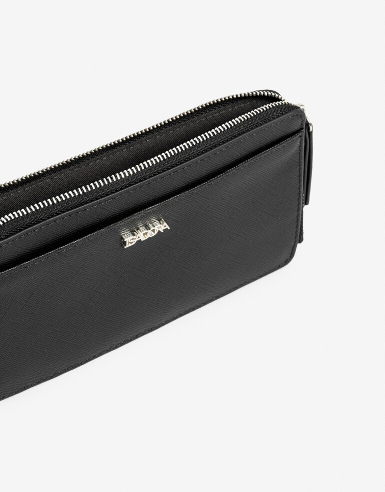 Ficheros Billetera Fichero Rectangular Con Cierre - Negro