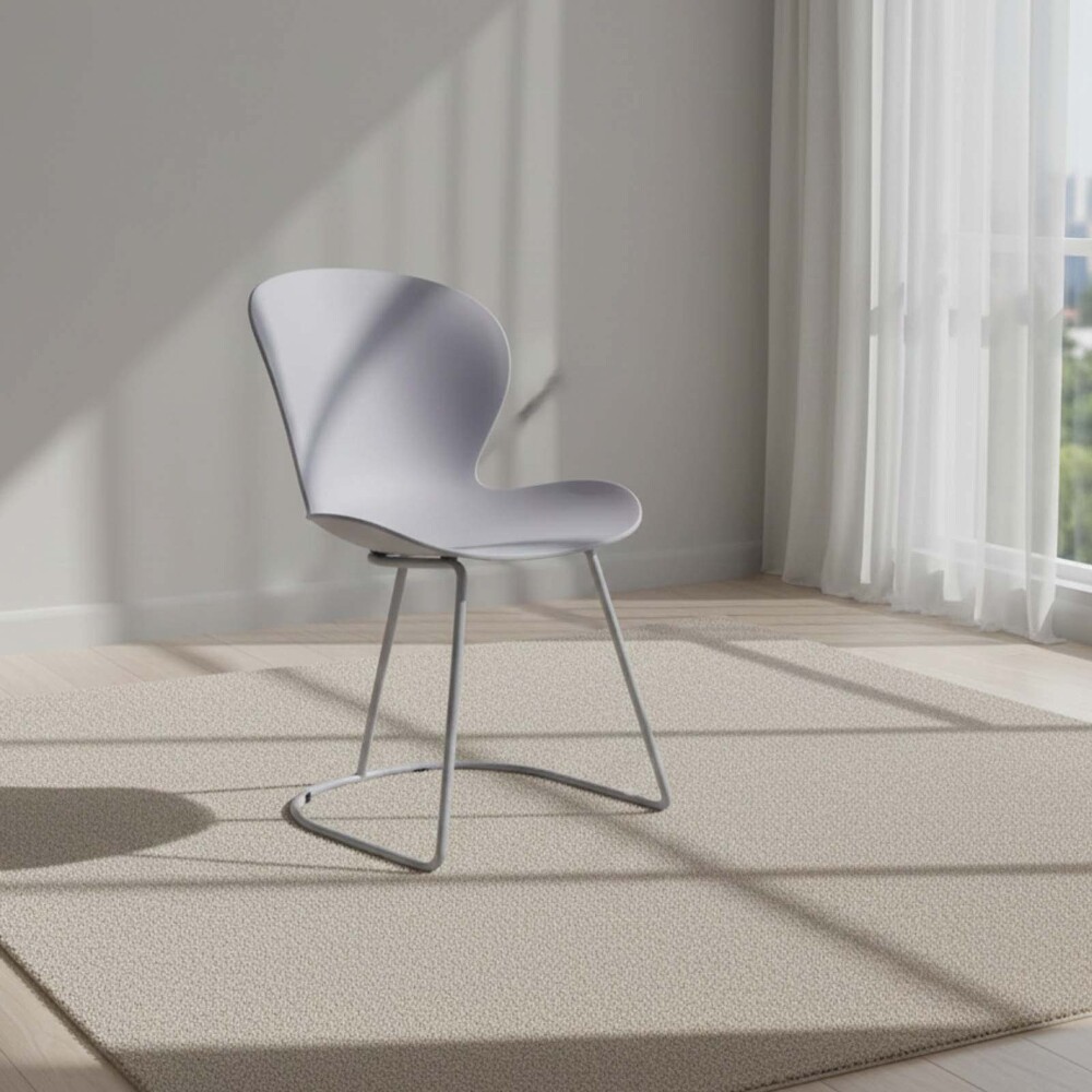 SILLA DE COMEDOR PP-Y-METAL GRIS SOLEI