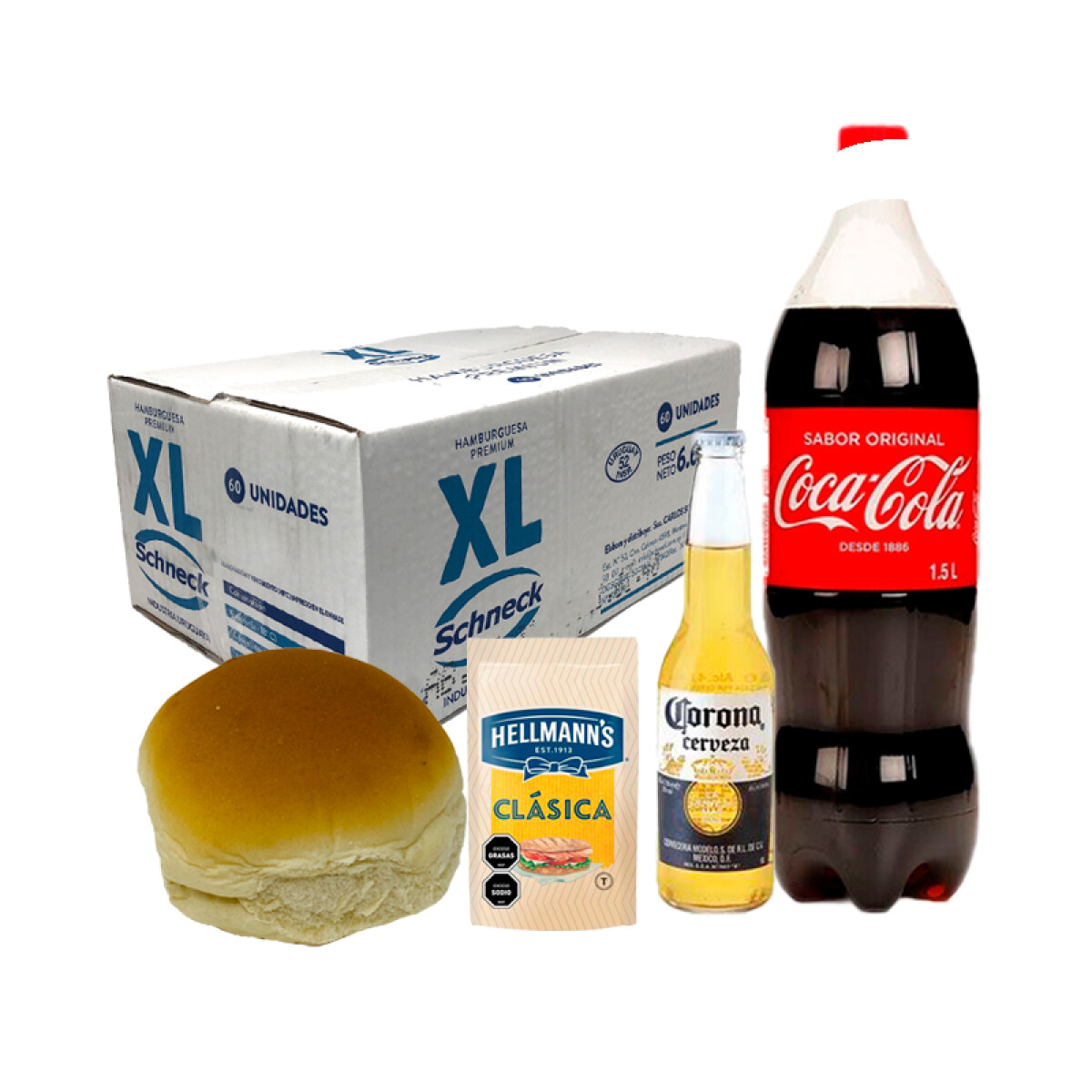 Combo Hamburguesas XL con Coca y Corona - Para 35 a 40 personas 