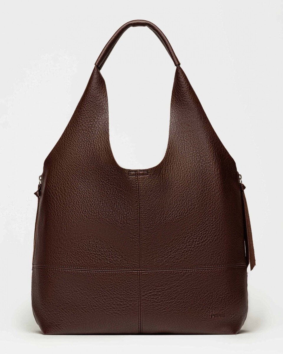 Shopper Amalfi en efecto cuero graneado - Chocolate 