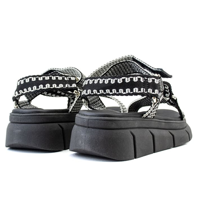 Sandalias - Moleca - Moleca Sandalia con pulsera y tira de Mujer - 5483.103-375 Negro-blanco