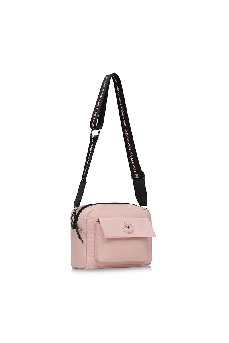 Bandolera con bolsillo frontal Rosado