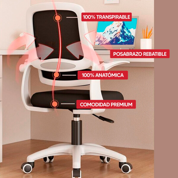 Silla De Escritorio Ergonómica Mesh SILLA OFICINA MESH BLANCO/NEGRO OLT