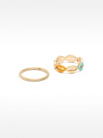 Set De Anillos Esmaltado multicolor