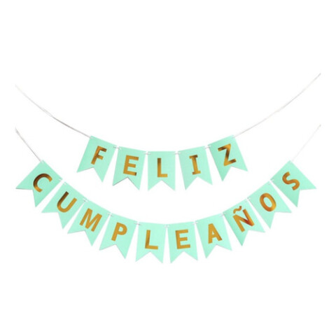Guirnalda de Feliz Cumpleaños Verde Pastel