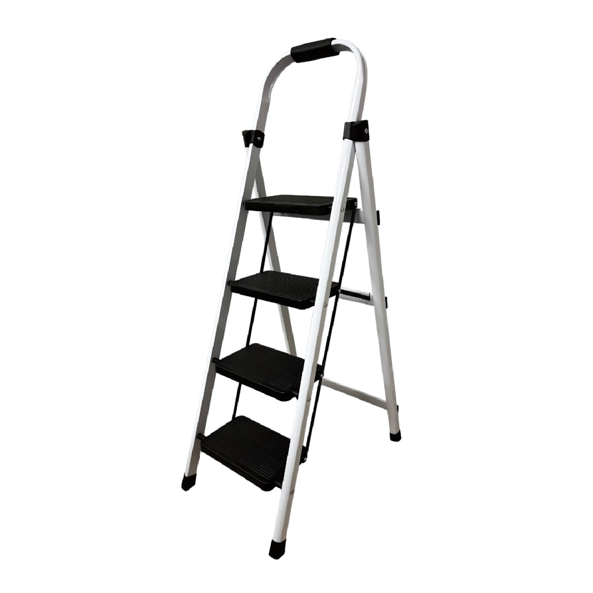 Escalera Tijera 4 Escalones De metal/plastico - Negro/Blanco 