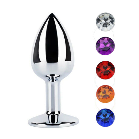 Plug Anal Mediano Metálico Joya Plug Anal Mediano Metálico Joya