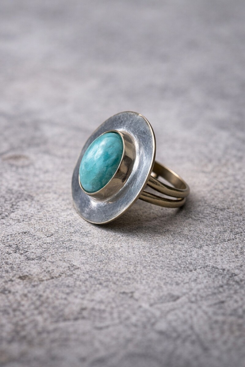 Stone Ring Alpaca - Verde Agua 