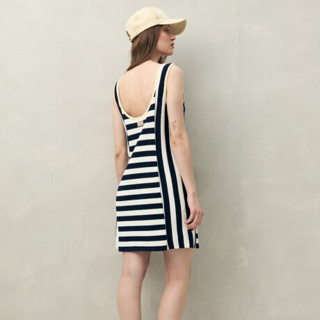 VESTIDO TESSA Blanco/Azul