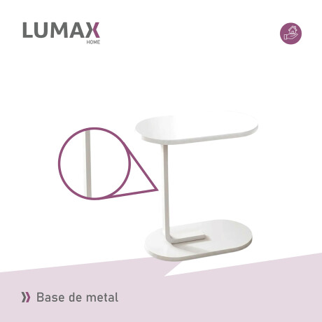 Mesa auxiliar Lumax de arrime MDF minimalista para living Madera Blanco